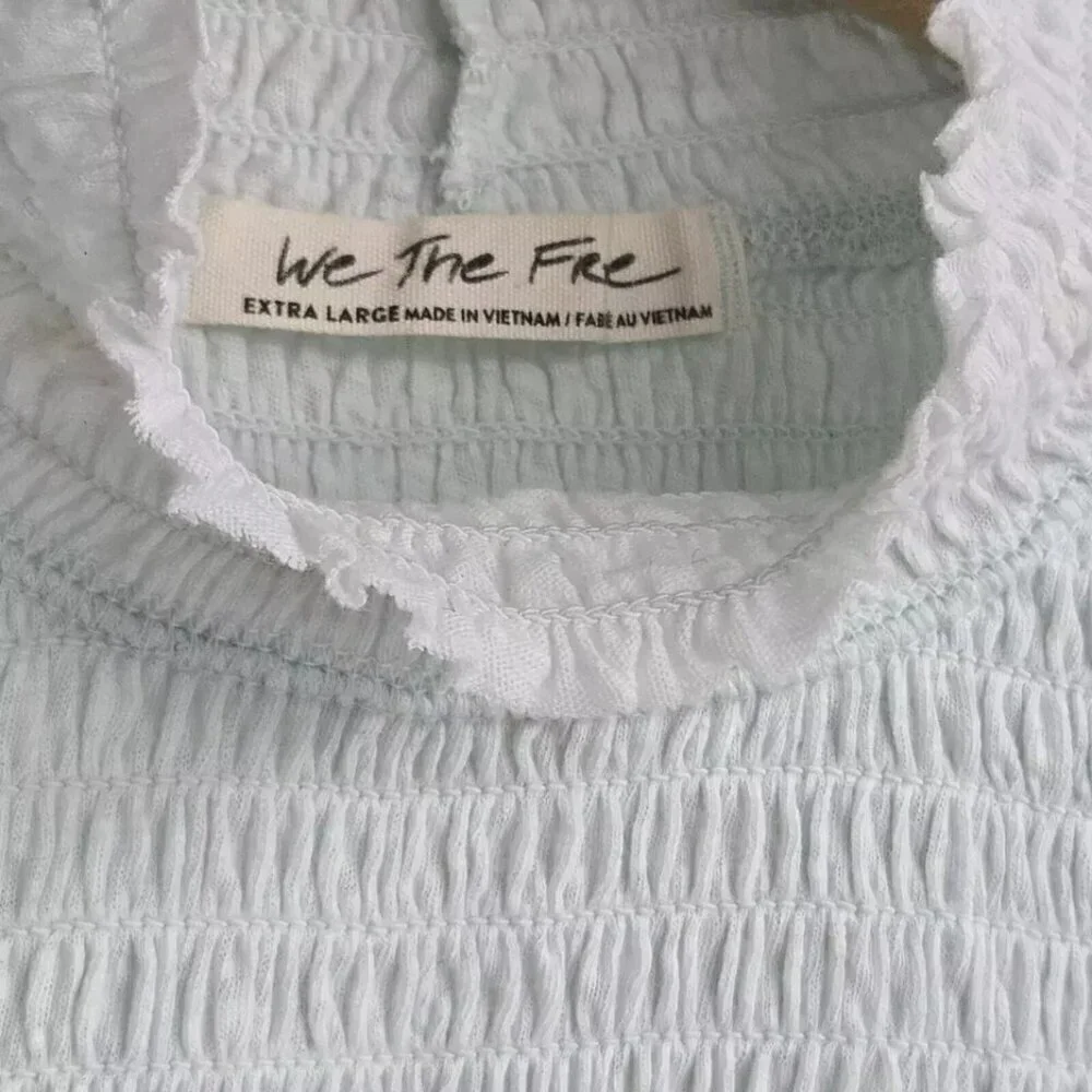 FREE PEOPLE Caroline Long Sleeve Top Romantic Boho Pale Aqua